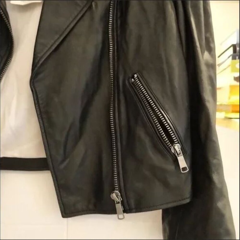 Brand New with Tag Joie Black Leather Jacket Classic and Versatile Style - Picture 13 of 16